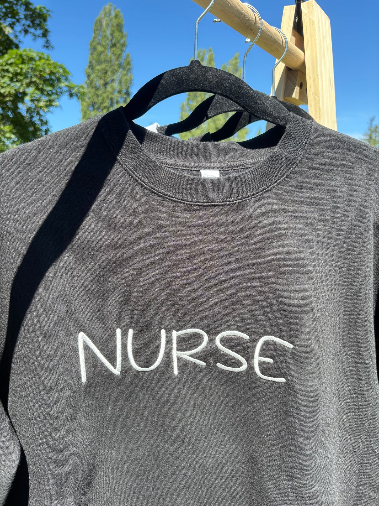 Cursive "Nurse" Embroidered Crewneck