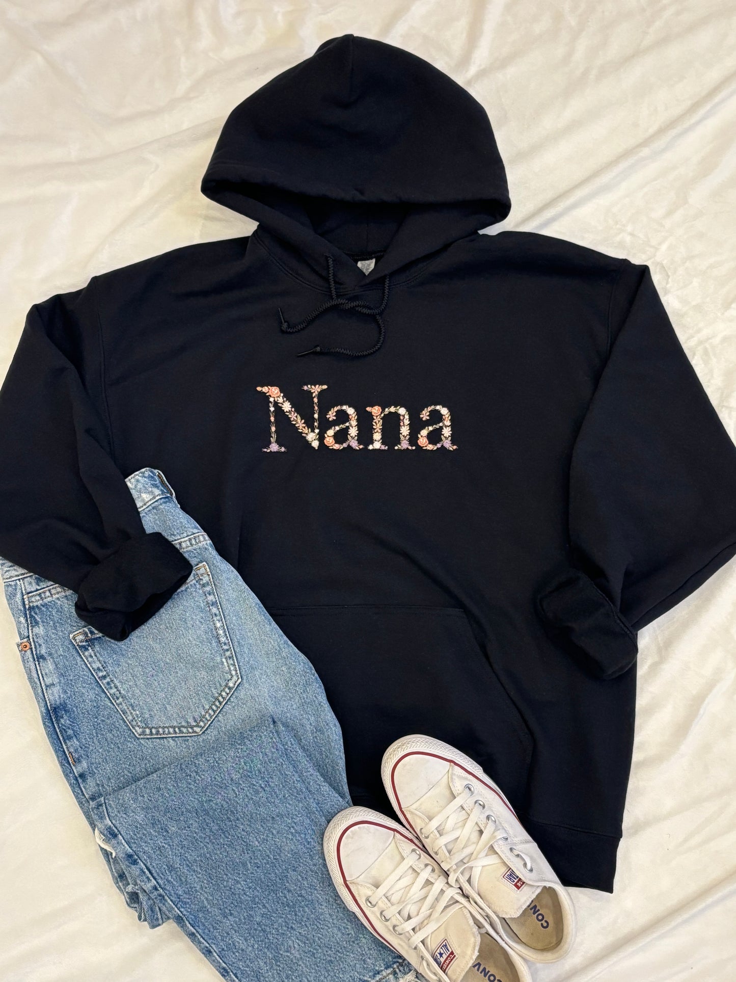 Floral "Nana" Embroidered Sweatshirt