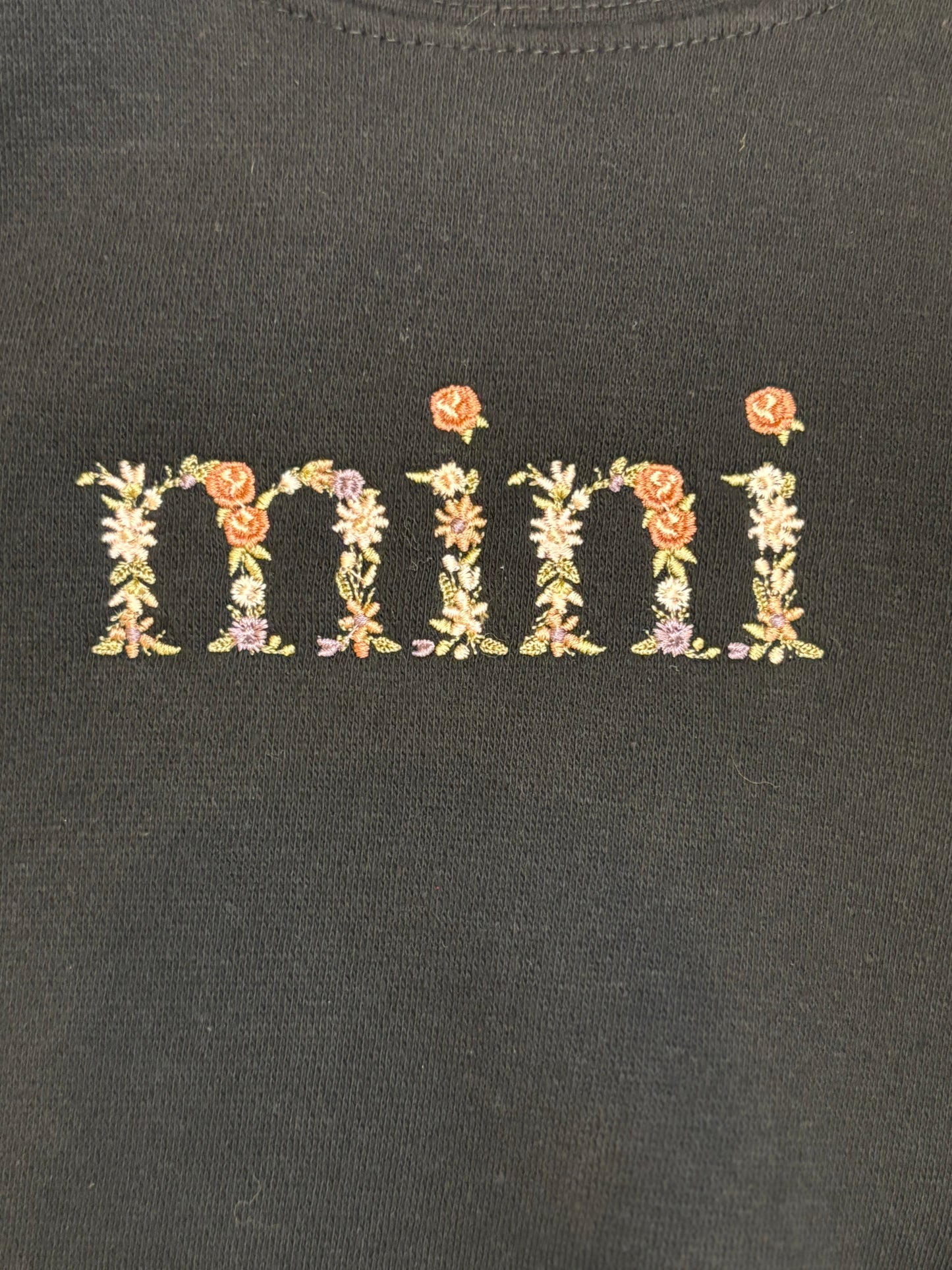 Floral "Mini" Embroidered Toddler Sweatshirt