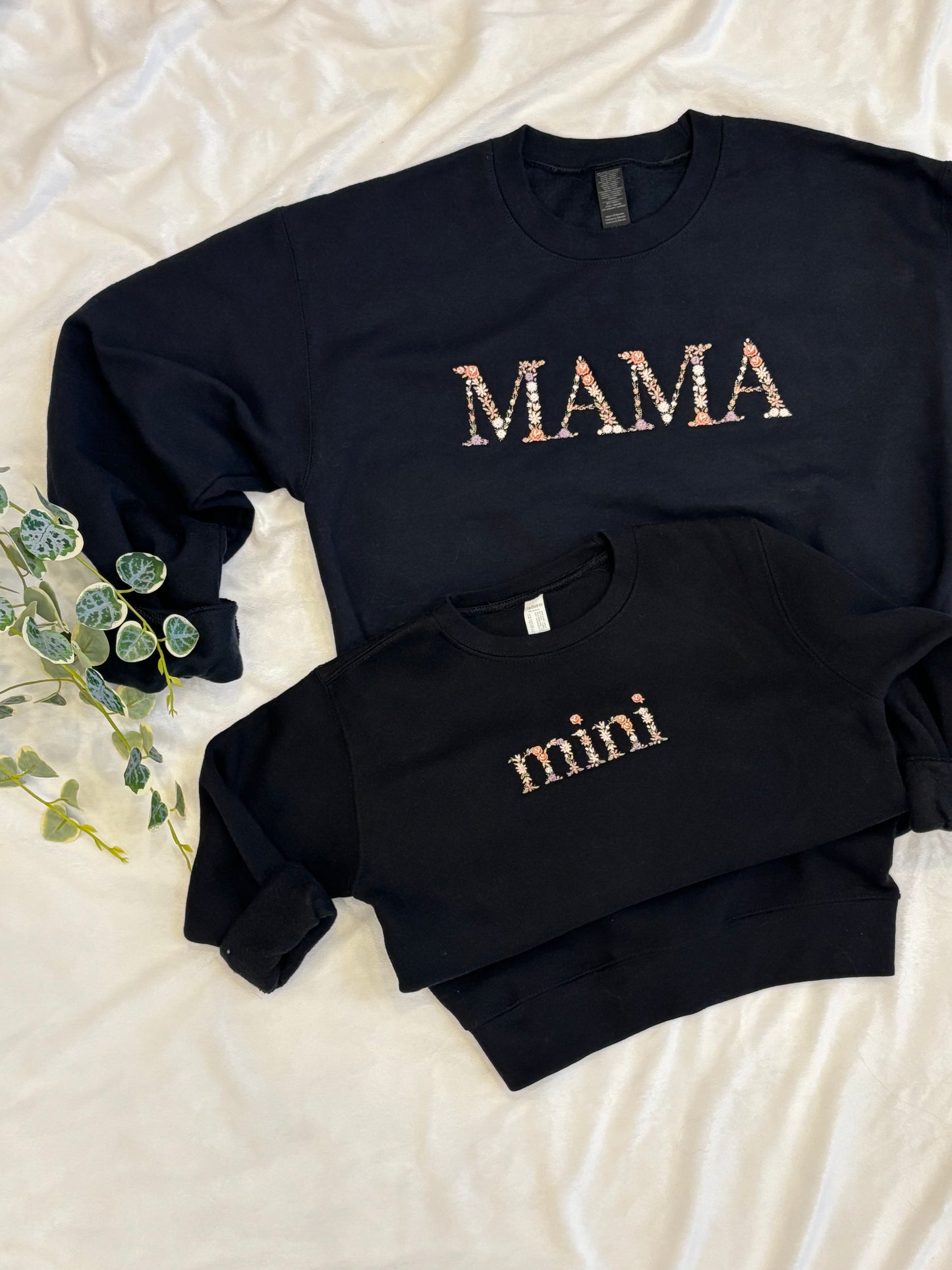 Floral "Mini" Embroidered Toddler Sweatshirt
